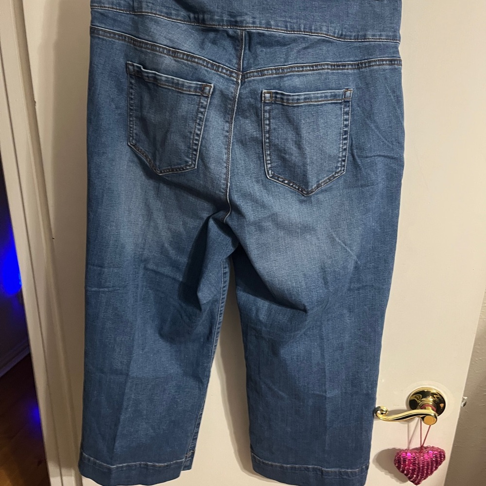 💝 16W Style & Co Classic Blue Wide Crop Leg Jeans - Picture 6 of 10